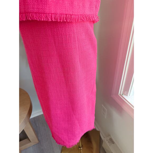Karl Lagerfeld Pink Fringe Sheath Dress Womens Size 8 Professional Work Office - Picture 4 of 10